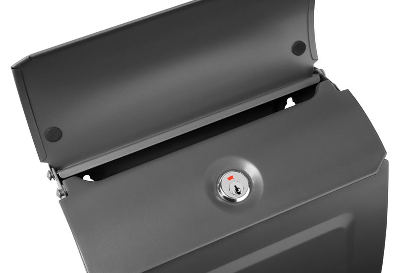 Architectural Mailboxes Aspenâ„¢ Locking, Vertical Wall-Mounted Mailbox for Outside, Modern Metal Galvanized Steel Small Mail Box with Lock and Key Drop Box, Graphite - Image 4